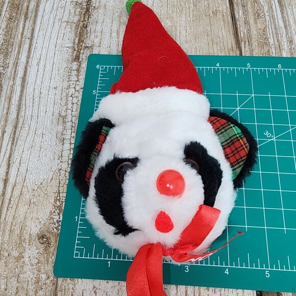 Vintage Giftco Inc.1988 Christmas Panda Bear Doorknob Handle Covers Plush Animal - Picture 5 of 5